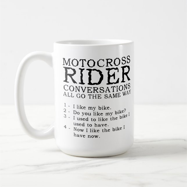 Tasse drôle de vélo de saleté de conversations de (Gauche)