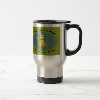 Tasse drôle de voyage de berger de chat
