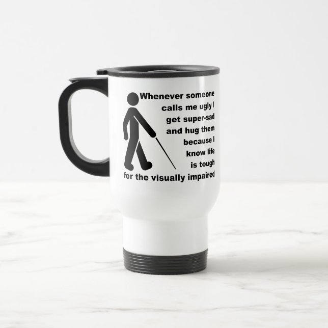 Tasse drôle de voyage d'étreinte laide (Gauche)