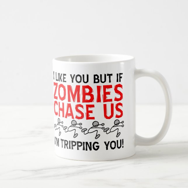 Tasse drôle de zombies trébuchant (Droite)