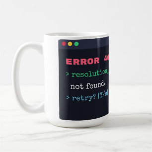 Tasse drôle du Nouvel An Résolution Erreur 404 Int