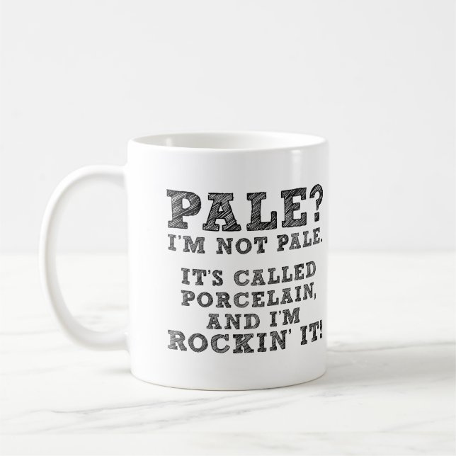 Tasse drôle en porcelaine pâle rockeuse (Gauche)