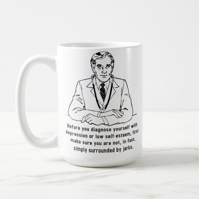 Tasse Drôle Entouré de Crétins (Gauche)