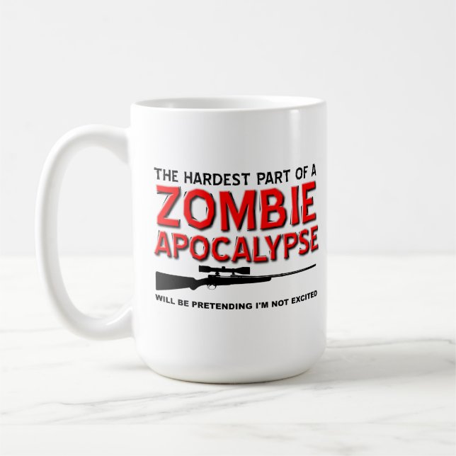 Tasse drôle Excited d'apocalypse de zombi (Gauche)