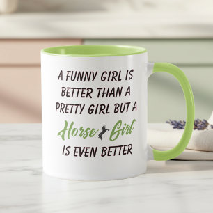Tasse Drôle Fille aux Chevaux Tasse pour Amoureux