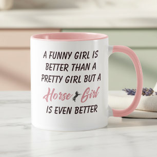 Tasse Drôle Fille aux Chevaux Tasse pour Amoureux