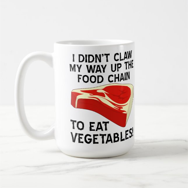 Tasse Drôle Haut Dans La Chaîne Alimentaire (Gauche)