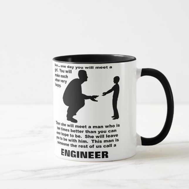 Tasse Drôle Ingénieur Conseils Paternels (Droite)