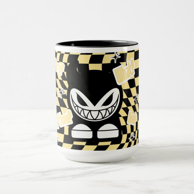 Tasse drôle inspirée de Labubou jaune | Mignonne e (Centre)