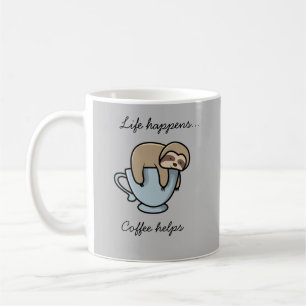 Tasse Drôle La Vie Arrive Café Aide Vie De Paresse
