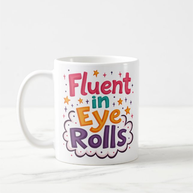 Tasse drôle « Maîtrise des roulements d'yeux » (Gauche)