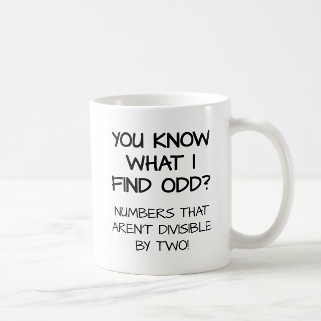 Tasse Drôle Nombres Impairs (Droite)