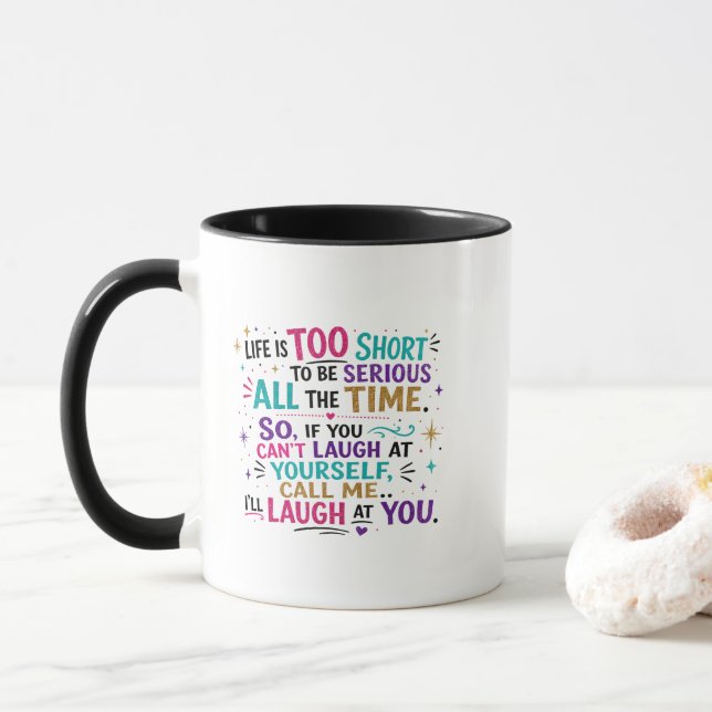 Tasse drôle personnalisable Bouledogue français (Avec donut)