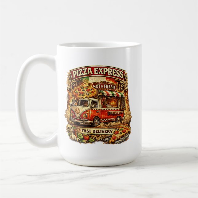 Tasse Drôle Pizza Time – Mug Café Mignon pour les  (Gauche)