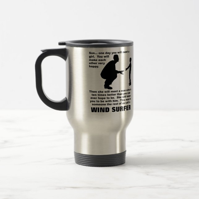 Tasse Drôle Planche à Voile Conseils Paternels (Gauche)