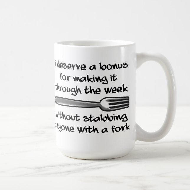 Tasse drôle "poignarder avec une fourchette" (Droite)