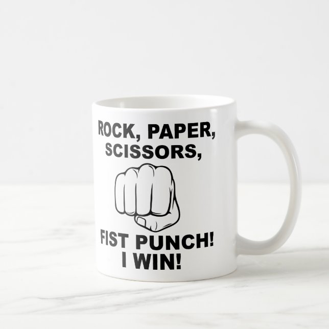 Tasse Drôle Poing Pierre Feuille Ciseaux (Droite)