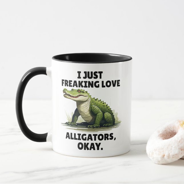 Tasse drôle pour amateur d'alligators Cadeau pour  (Avec donut)