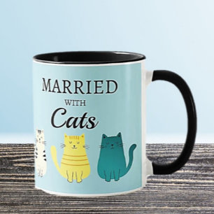 Tasse drôle pour amateur de chats mariés