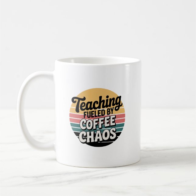 Tasse drôle pour enseignant Vie d'enseignant rétro (Gauche)