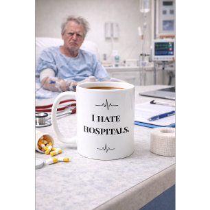 Tasse drôle pour infirmière Je déteste les hôpitau