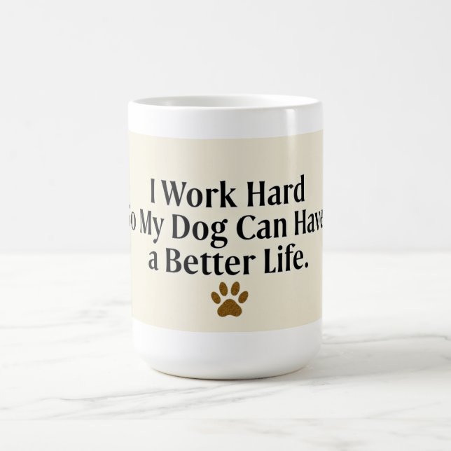 Tasse drôle pour maman de chien – 15 oz avec texte (Centre)