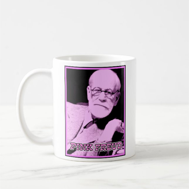 Tasse drôle rose de Freud (Gauche)
