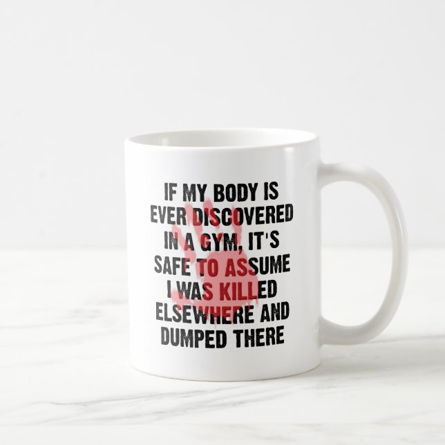 Tasse drôle scène de crime de gym (Droite)