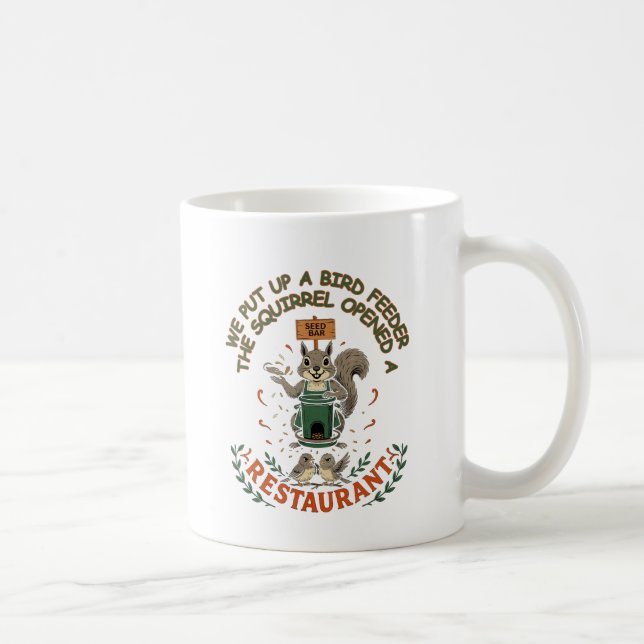Tasse drôle : un écureuil ouvre un restaurant (Droite)