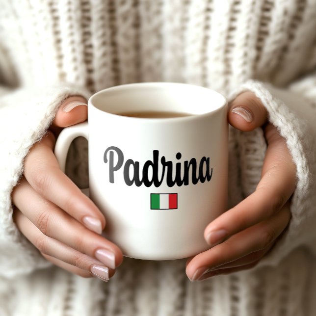 Tasse du drapeau italien Padrina - Cadeau pour mar (Padrina Italian Flag Mug - Gift for Godmother)