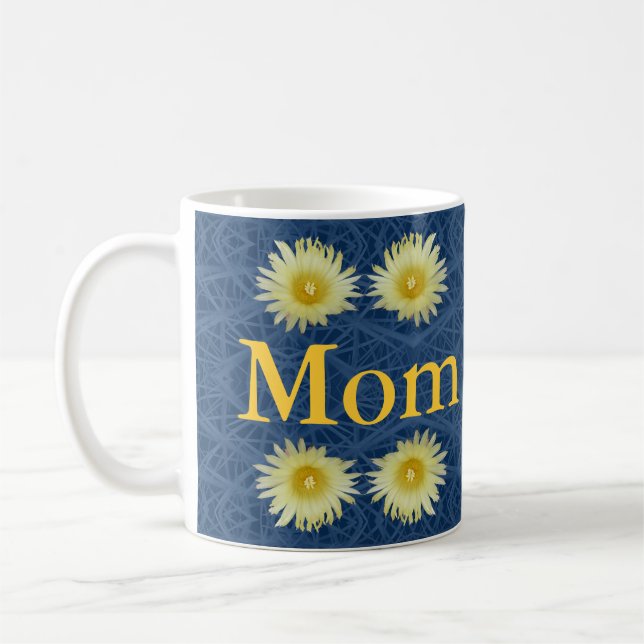 Tasse du jour de mère avec le mandala de cactus de (Gauche)