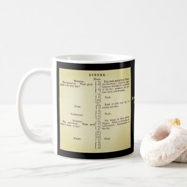 Tasse du programme de Benjamin Franklin (Avec donut)