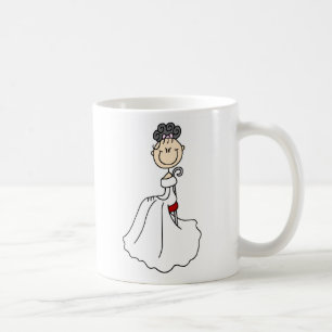 Tasse d'une chevelure noire de jeune mariée