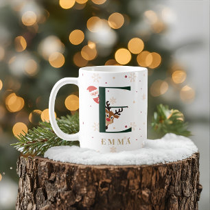 Tasse E personnalisée avec monogramme de Noël