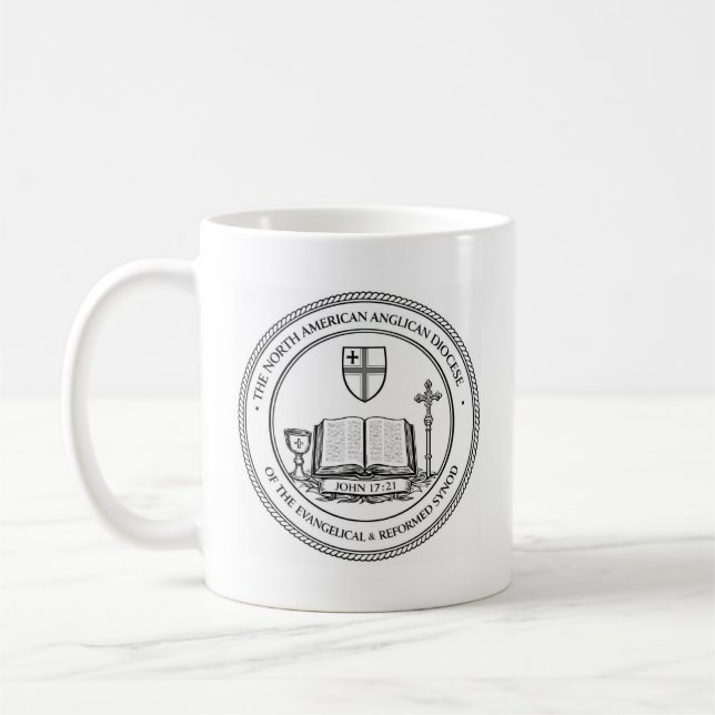 Tasse E & R anglican, logo avec écriture  (Gauche)