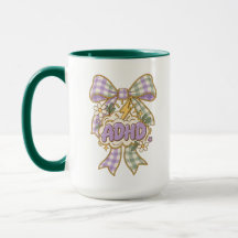 Tasse éclair cerveau bow boho mignon TDAH