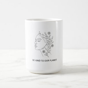 Tasse Éco Friendly Minimaliste Ligne Art Visage So