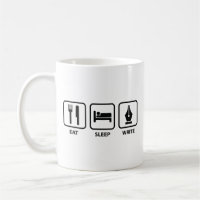 Tasse Écrire Café Dormir Manger