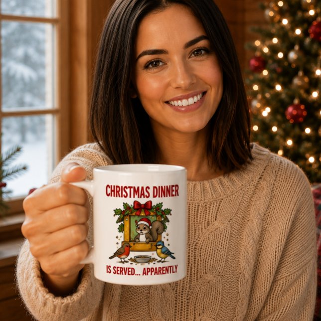 Tasse Écureuil Drôle pour le Dîner de Noël (Créateur téléchargé)