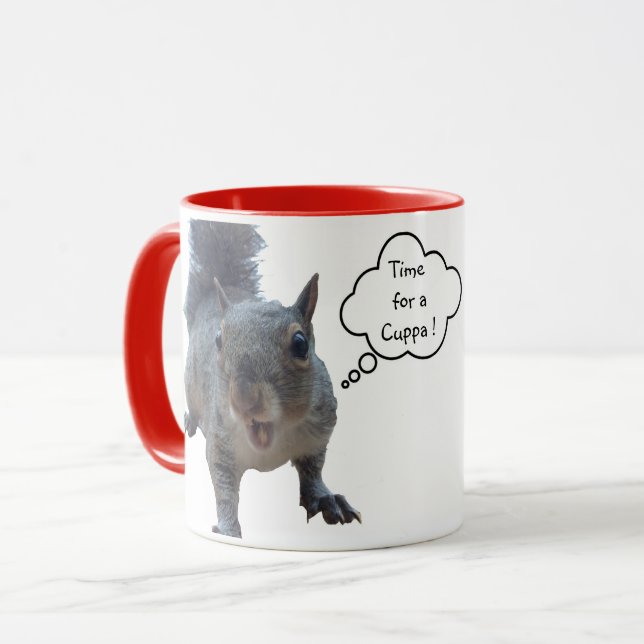 Tasse Écureuil Joufflu Rouge (Devant gauche)