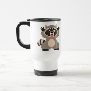 Tasse effrontée mignonne de banlieusard de raton