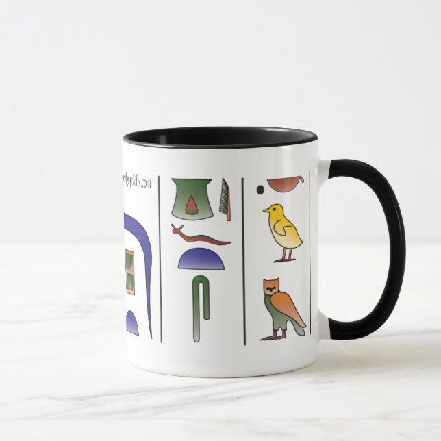 Tasse égyptienne antique de hiéroglyphes (Droite)