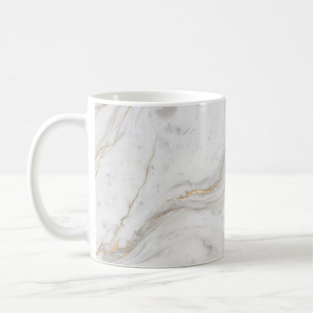 Tasse Élégance Marbre Blanc (Gauche)