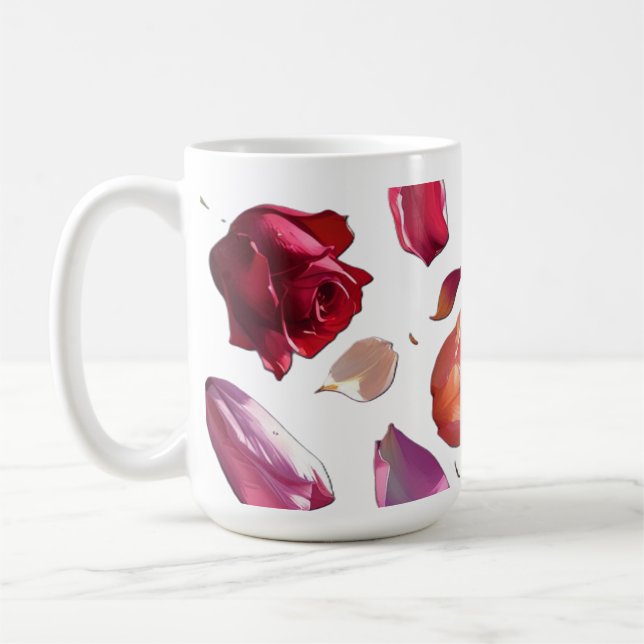 Tasse Élégante à Fleurs Dispersées | Tasse Moderne (Gauche)