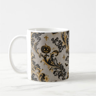 Tasse élégante gothique d'Halloween à damassé