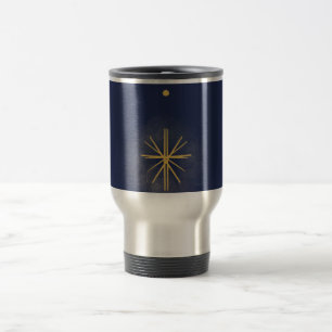 Tasse Élégante Minimaliste Bleue avec Étoile Jaune