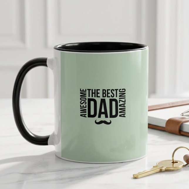 Tasse élégante verte sauge pour papa (Créateur téléchargé)