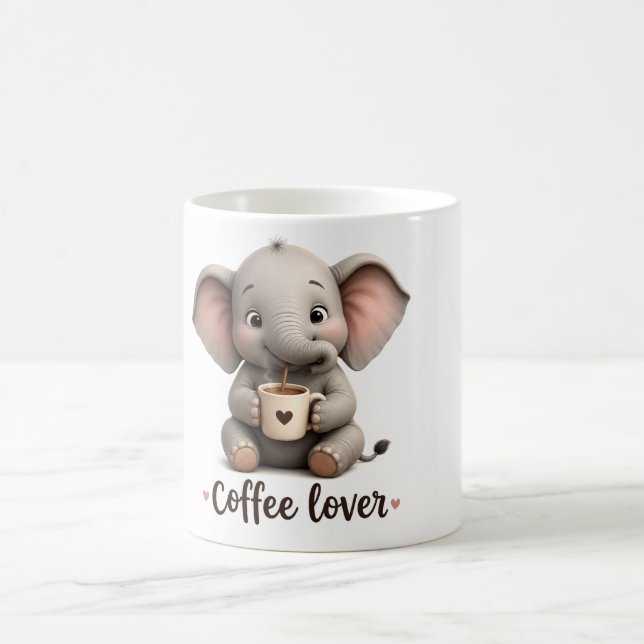 Tasse Éléphant Amateur de Café (Centre)