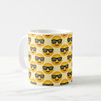 Tasse Emoji Cool avec Lunettes de Soleil Émoticon