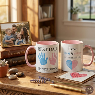 Tasse empreinte de main à l'aquarelle Meilleur Pap